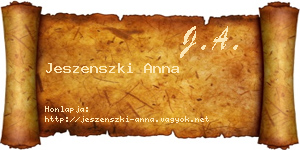 Jeszenszki Anna névjegykártya