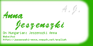 anna jeszenszki business card